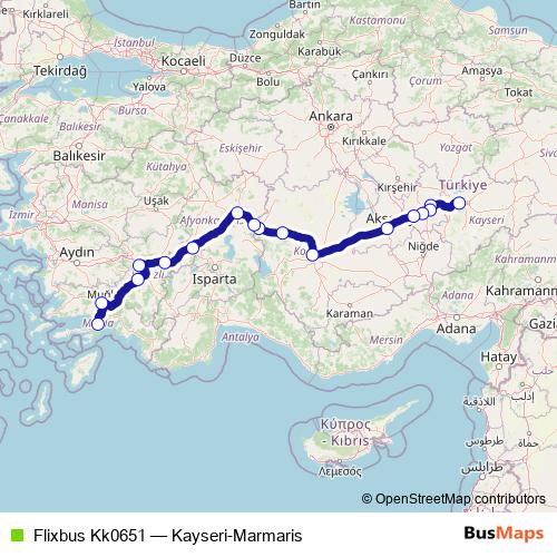 Flixbus Kk0651 bus Line Map