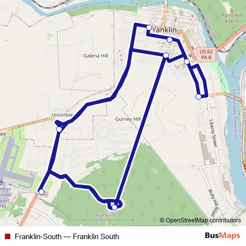 Franklin-South bus Line Map
