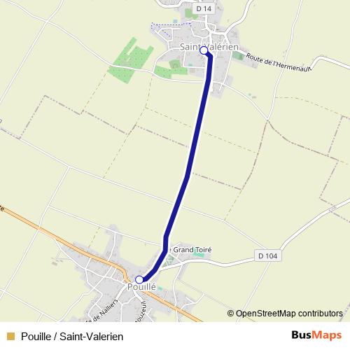 Pouille / Saint-Valerien bus Line Map