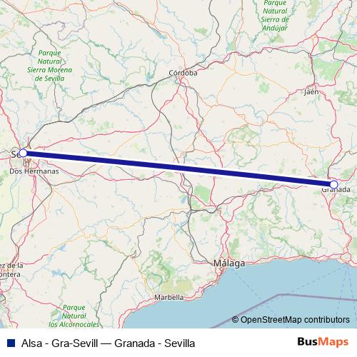 Alsa - Gra-Sevill bus Line Map