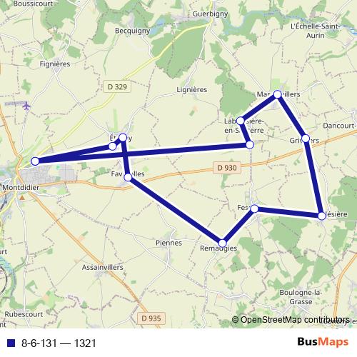 8-6-131 bus Line Map