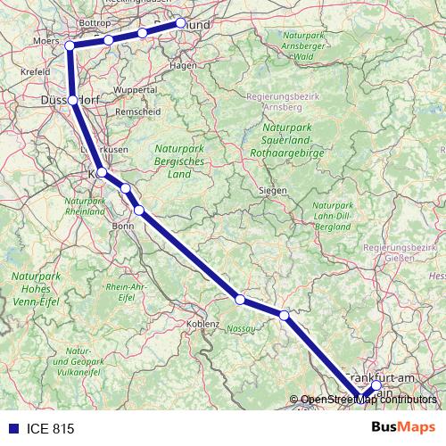 ICE 815 rail Line Map