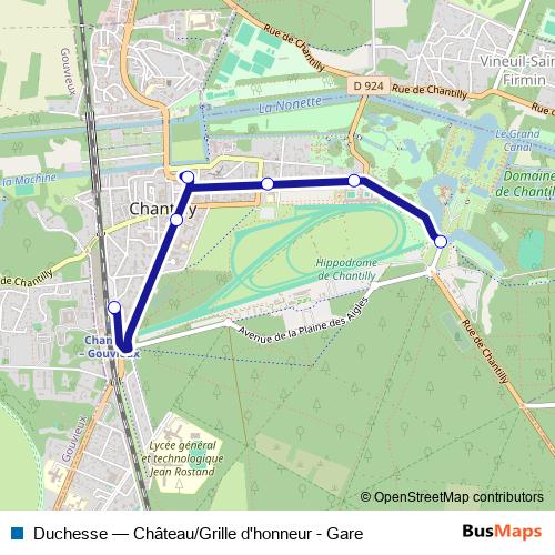 Duchesse bus Line Map