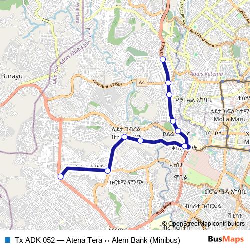 Tx ADK 052 bus Line Map