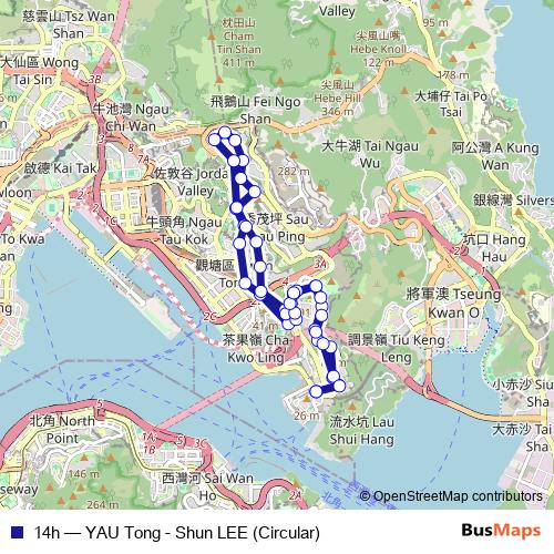 14h bus Line Map