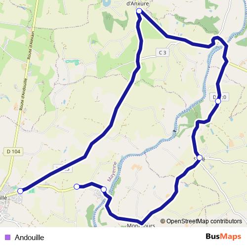 Andouille bus Line Map