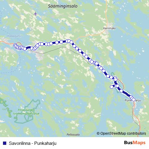 Savonlinna - Punkaharju bus Line Map
