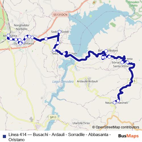 Linea 414 bus Line Map
