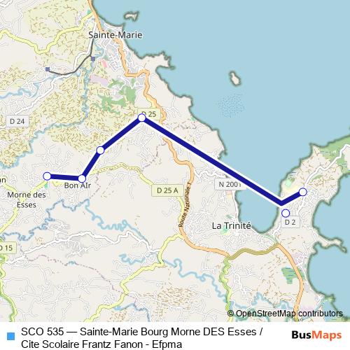 SCO 535 bus Line Map