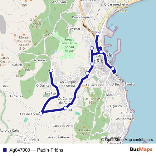 Xg847008 bus Line Map