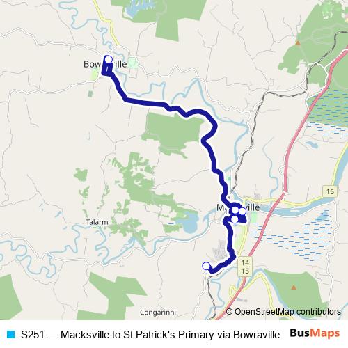 S251 bus Line Map