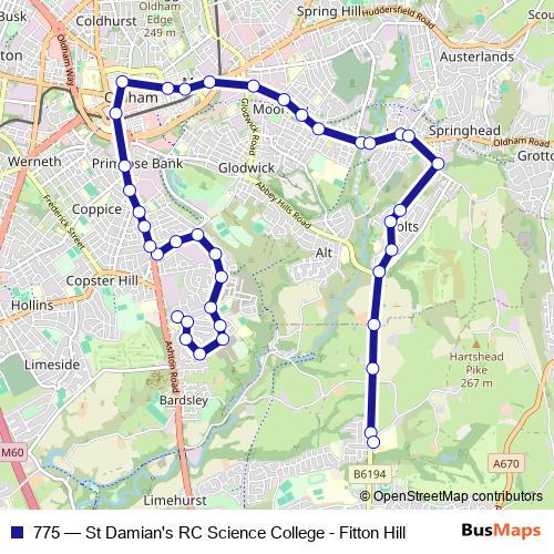 775 bus Line Map