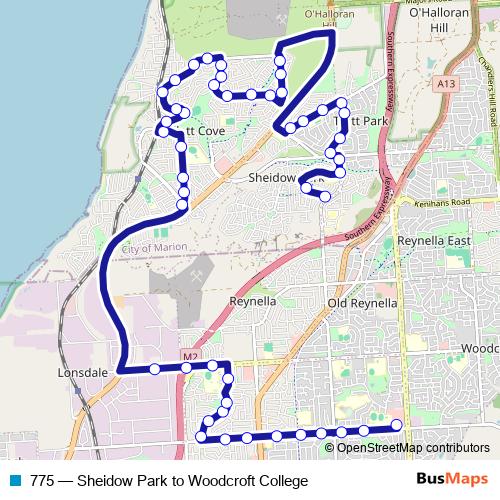 775 bus Line Map