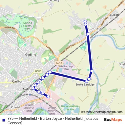 775 bus Line Map