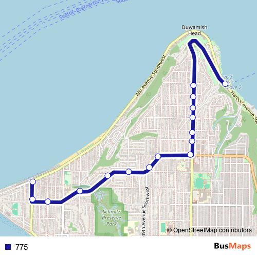 775 bus Line Map