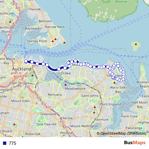775 bus Line Map
