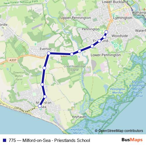 775 bus Line Map