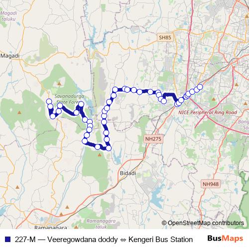 227-M bus Line Map