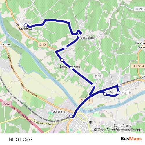 NE ST Croix bus Line Map