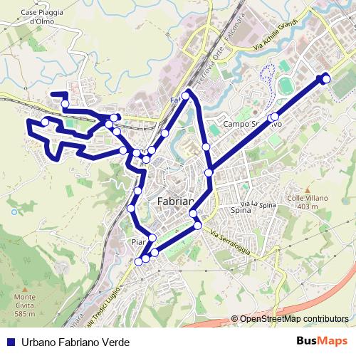 Urbano Fabriano Verde bus Line Map