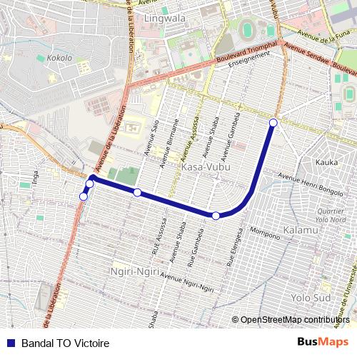 Bandal TO Victoire bus Line Map