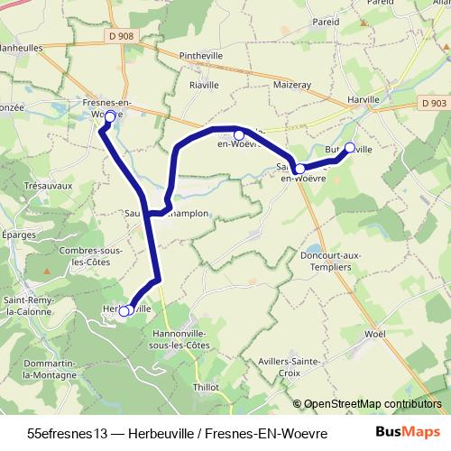 55efresnes13 bus Line Map
