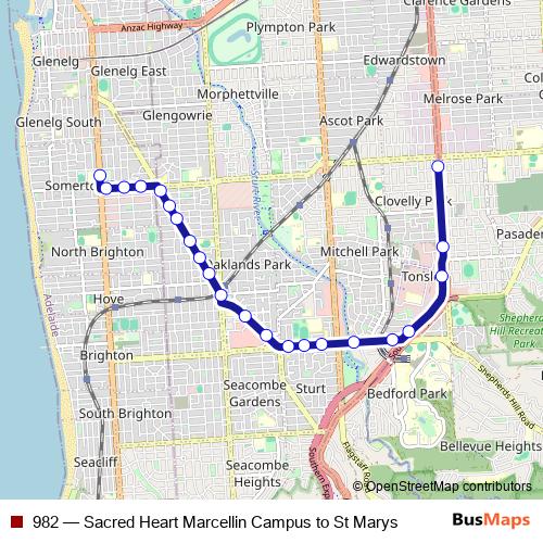 982 bus Line Map