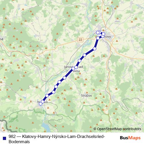 982 bus Line Map