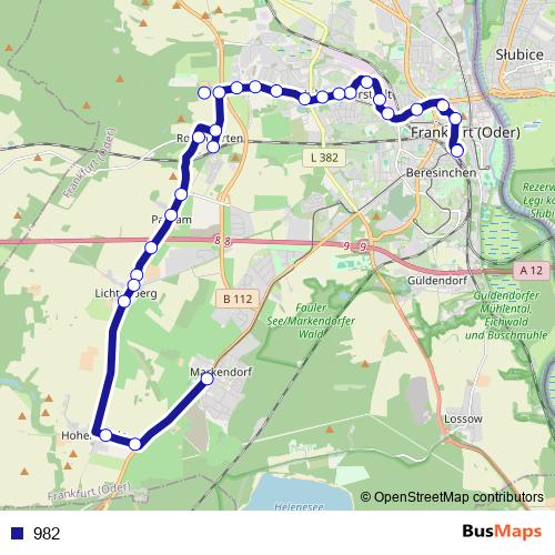 982 bus Line Map