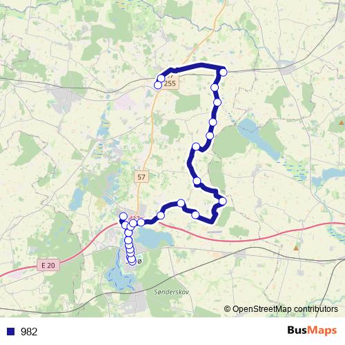 982 bus Line Map