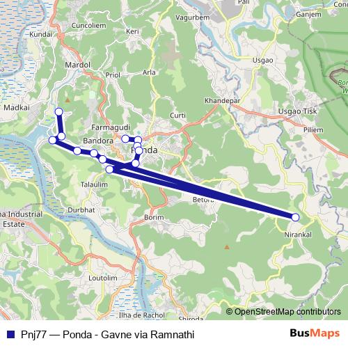 Pnj77 bus Line Map