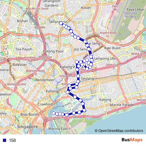158 bus Line Map