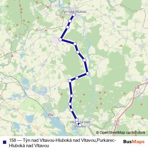 158 bus Line Map