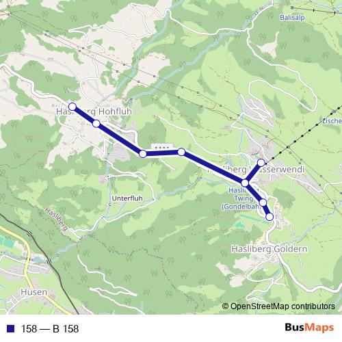 158 bus Line Map