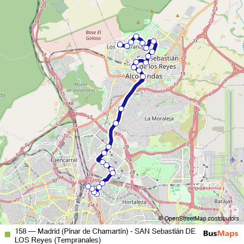 158 bus Line Map
