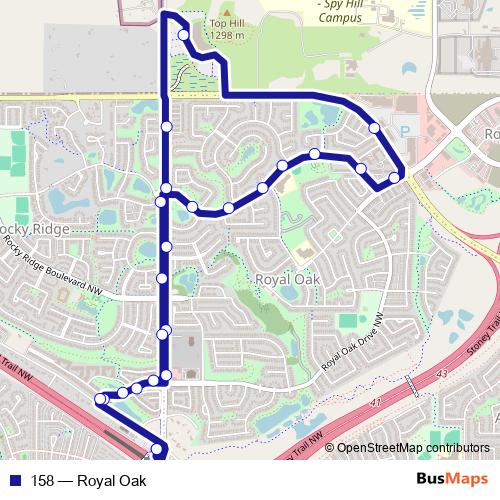 158 bus Line Map