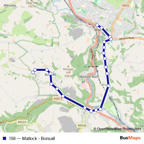 158 bus Line Map