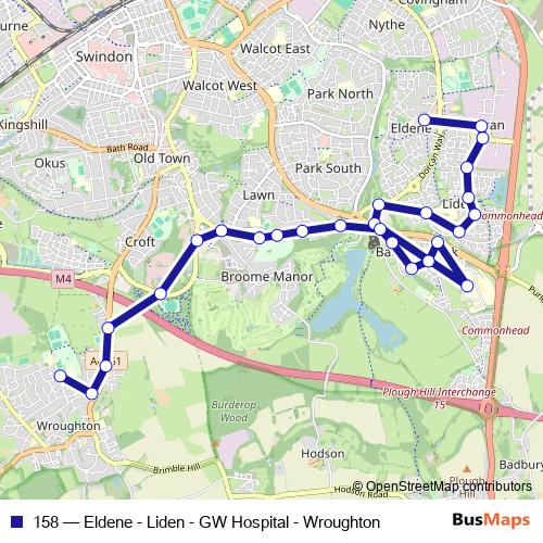158 bus Line Map