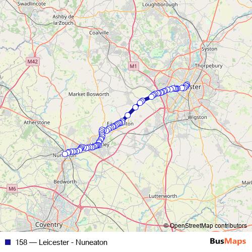 158 bus Line Map