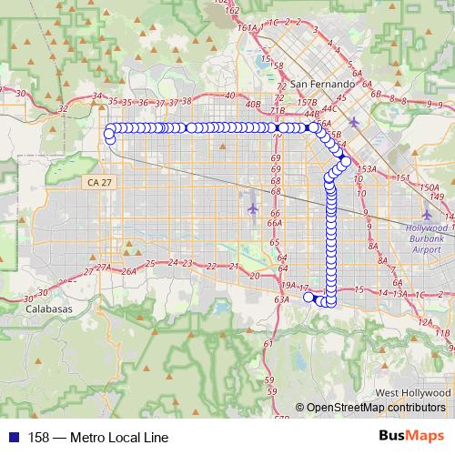 158 bus Line Map