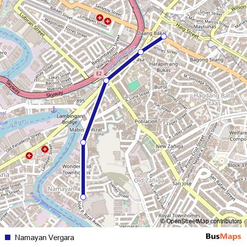 Namayan Vergara bus Line Map
