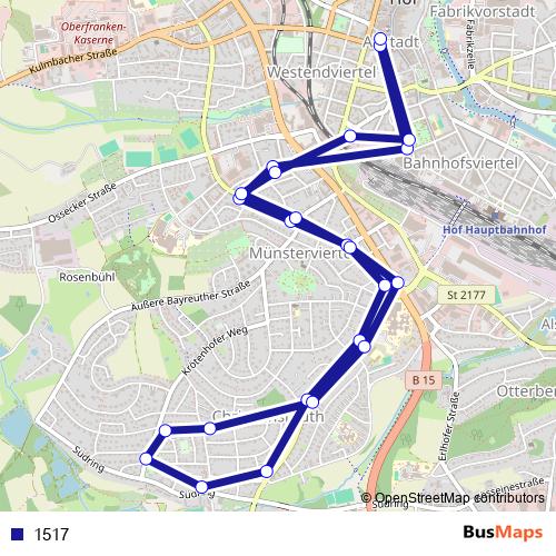 1517 bus Line Map