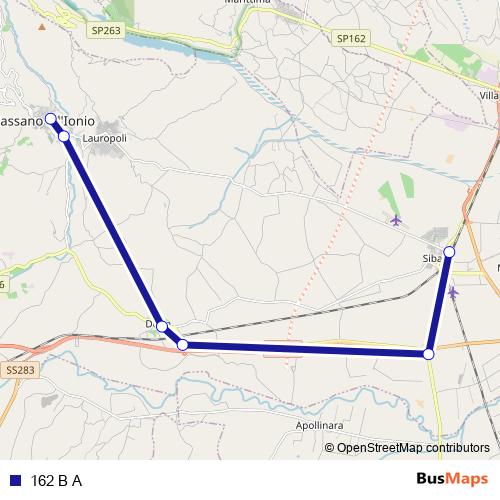 162 B A bus Line Map