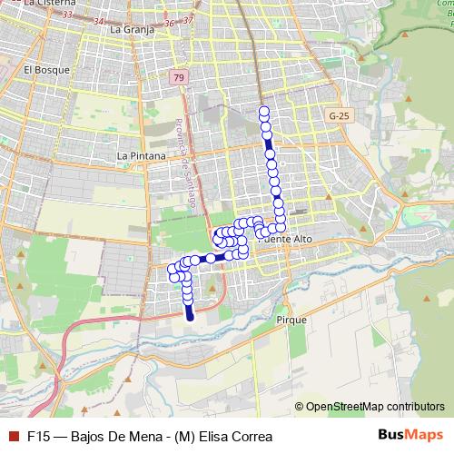 F15 bus Line Map