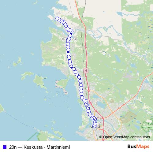 20n bus Line Map