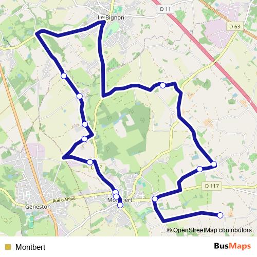 Montbert bus Line Map