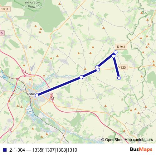 2-1-304 bus Line Map