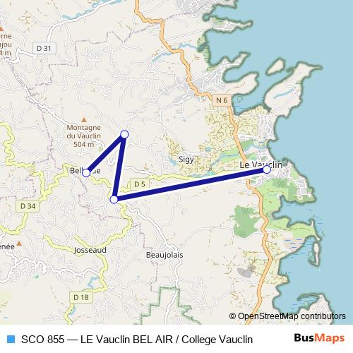 SCO 855 bus Line Map