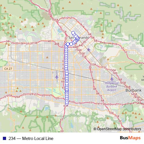 234 bus Line Map