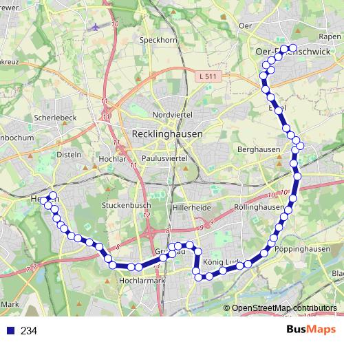 234 bus Line Map